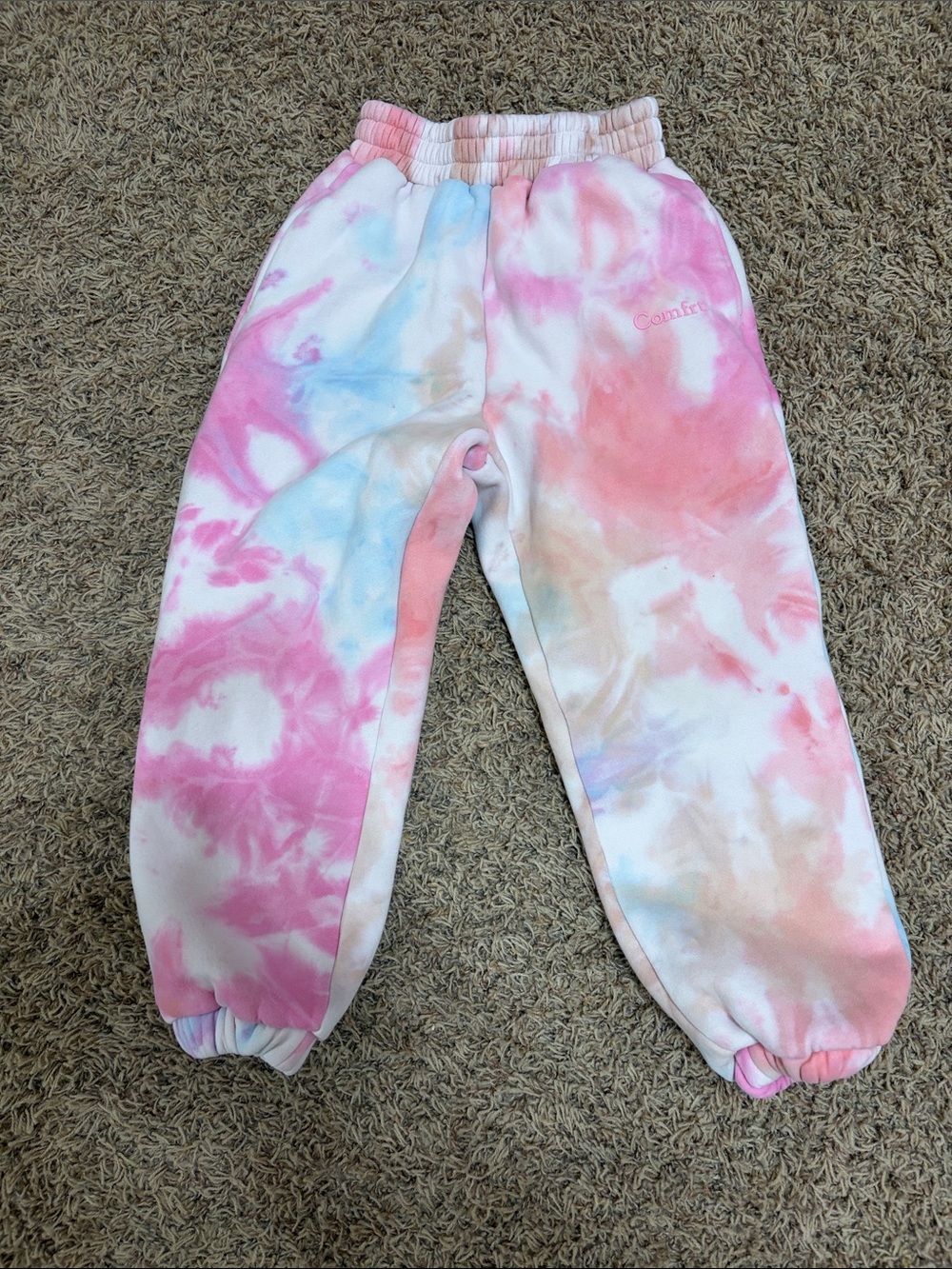 Comfrt Kids Tie-Dye Jogger Sweatpants - Pink Multi